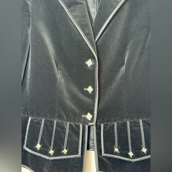 Ralph Lauren Black Velvet Women's Blazer - Picture 2 of 6